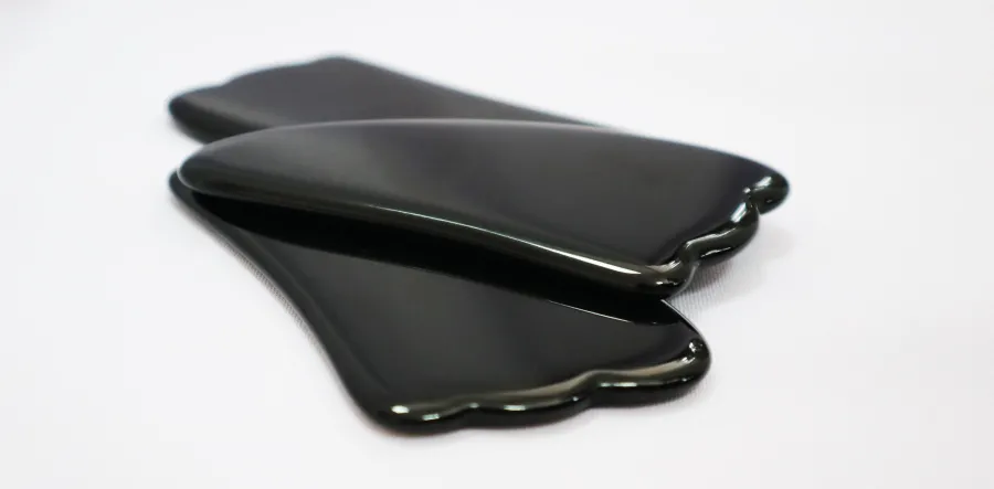 Масажен камък Гуа ша Gua Sha Черен обсидиан за лице и тяло