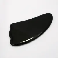 Масажен камък Гуа ша Gua Sha Черен обсидиан за лице и тяло
