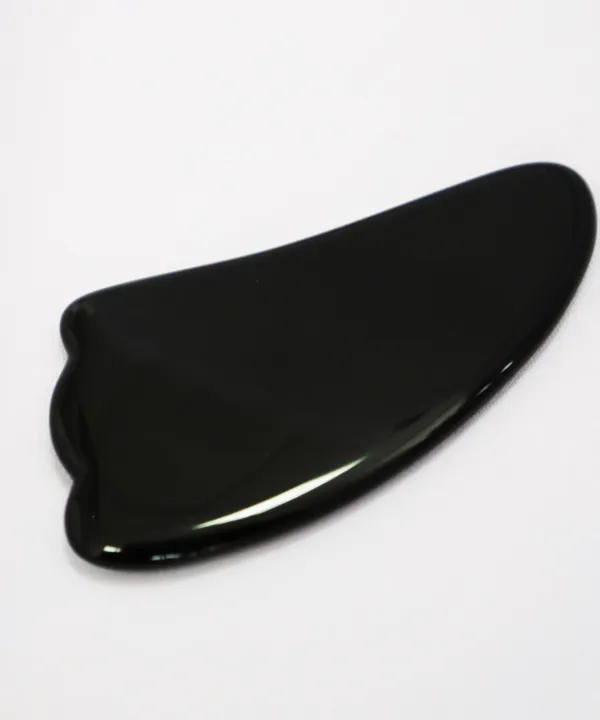 Масажен камък Гуа ша Gua Sha Черен обсидиан за лице и тяло