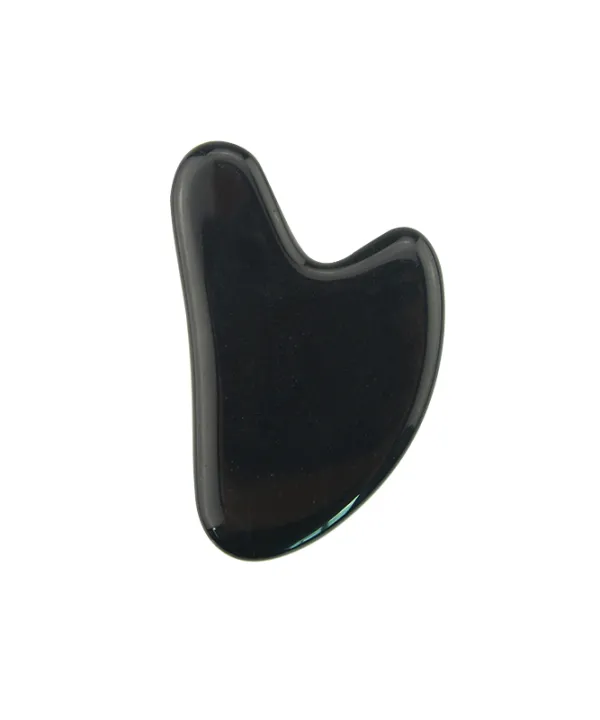 Масажен камък Гуа ша Gua Sha Черен обсидиан