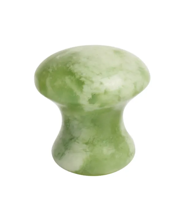 Масажен камък Гуа ша Gua Sha под формата на гъбка млечно-зелен нефрит