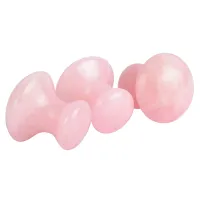 Масажен камък Гуа ша Gua Sha под формата на гъбка - Розов кварц