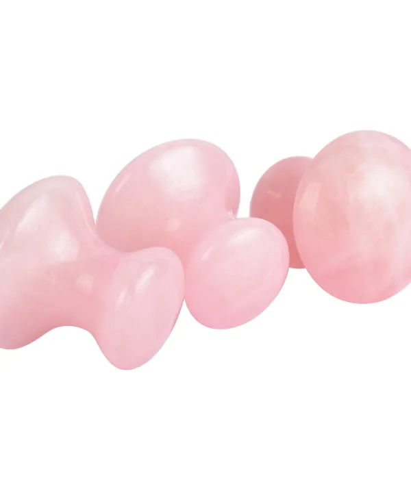 Масажен камък Гуа ша Gua Sha под формата на гъбка - Розов кварц