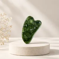 Мини Масажен камък Гуа ша Gua Sha Зелен нефрит